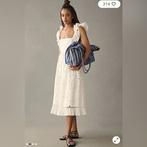 Anthropologie Forever that Girl NWT white eyelet midi dress. Medium